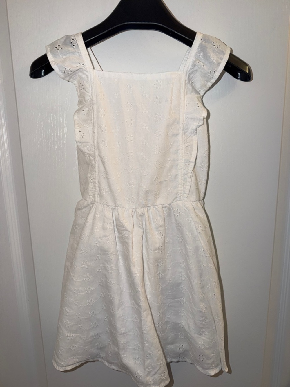 BCBGirls White Eyelet Ruffle Strap Dress